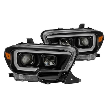 Spyder Sequential DRL Bar Projector LED Headlights, Black 9039256